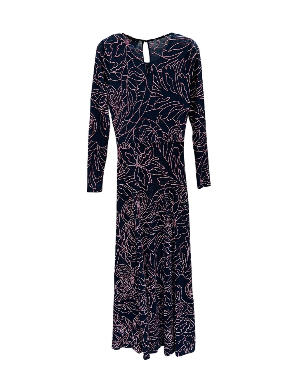 🌻Johnny Was JADE Sumner Mesh Maxi Dress Navy Floral Embroidered Size XS No Slip - Picture 5 of 7